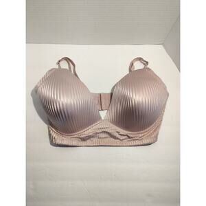 Adrienne Vittadini 38DD Striped Pink Padded Wireless Bra